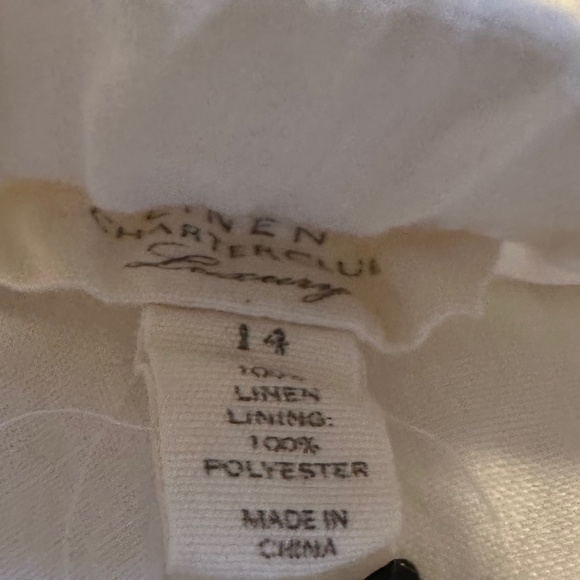 charter club white linen full length wide leg pant - Picture 2 of 4